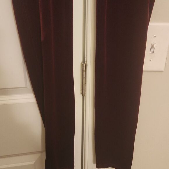 Spanx Women's Burgundy Velvet Velour Leggings Size L - Picture 3 of 10